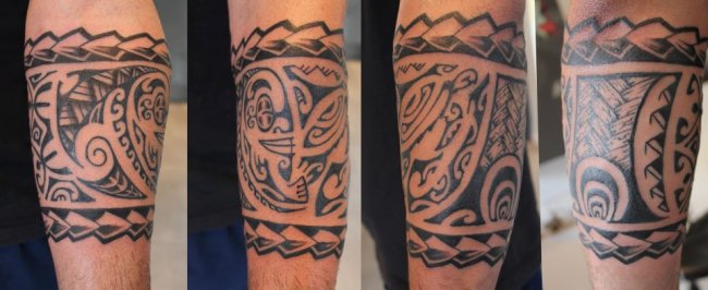 tatouage polynésien avant bras bracelet