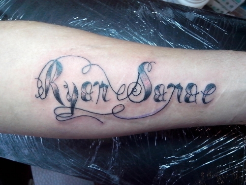 tatouage prenom ecriture gothique