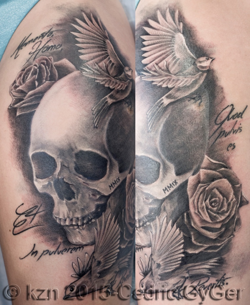 tatouage tête de mort gothique