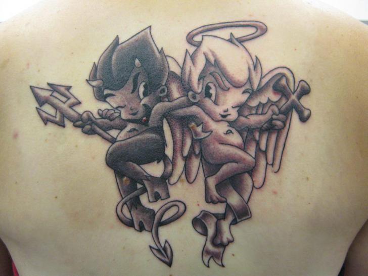 tatouage tribal ange démon
