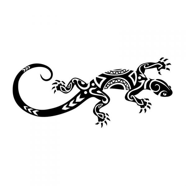 tatouage tribal lezard