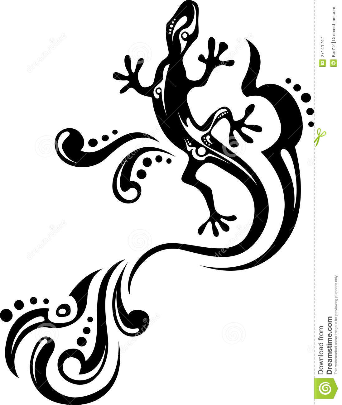 tatouage tribal lezard