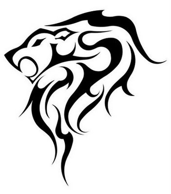 tatouage tribal lion