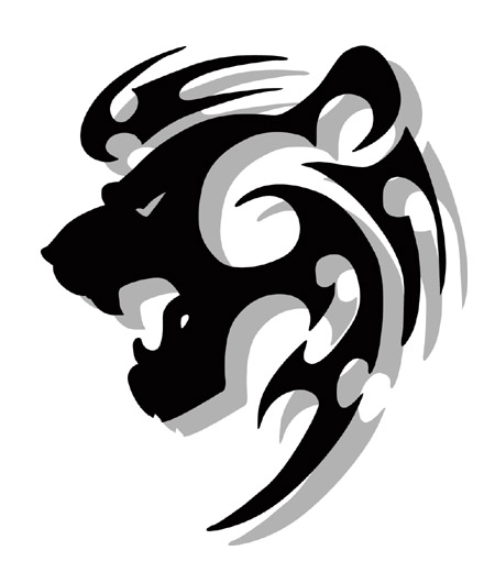 tatouage tribal lion