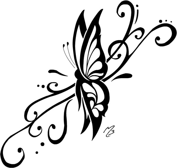 tatouage tribal papillon