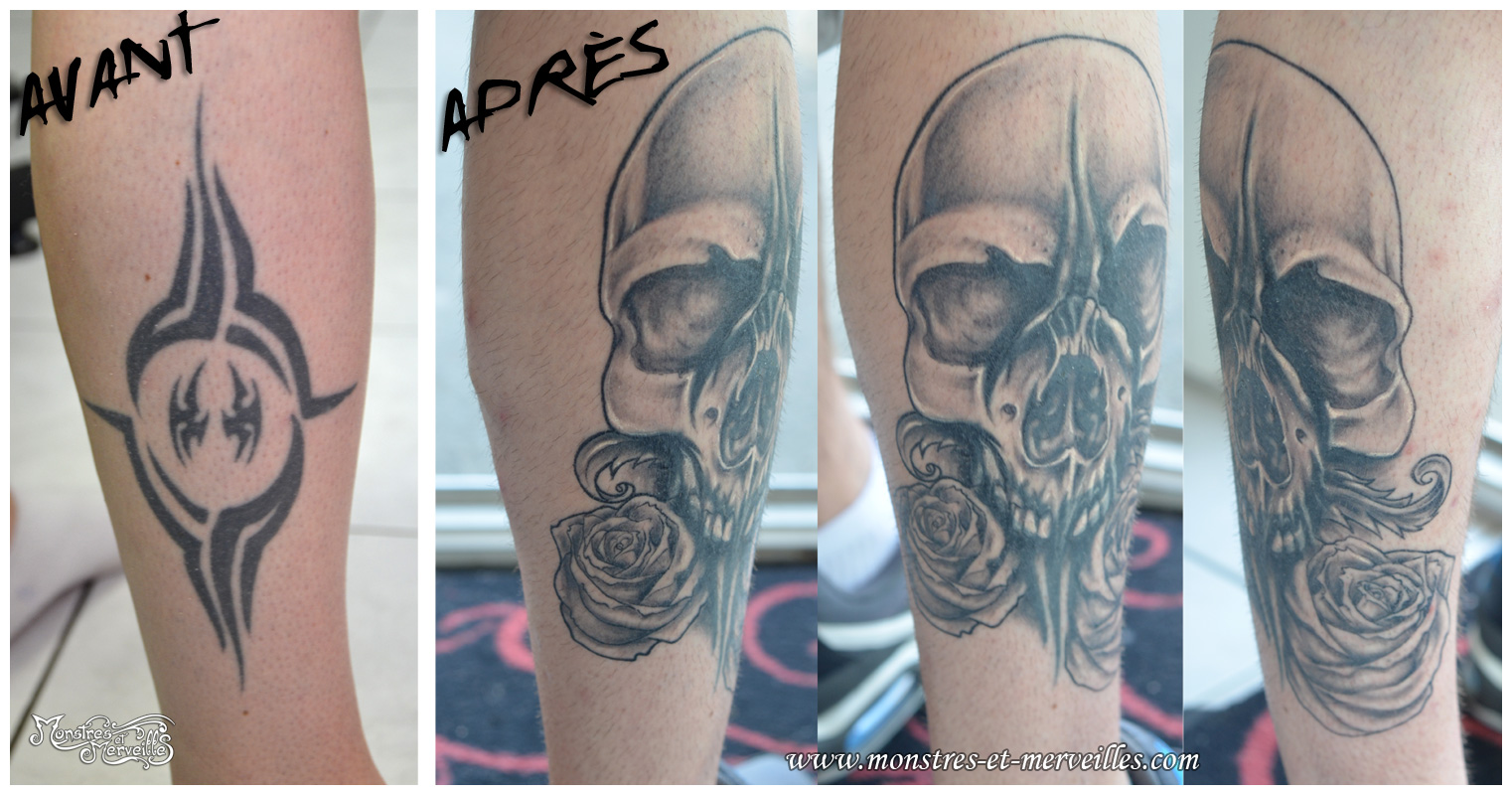 Tatouage tribal recouvrement