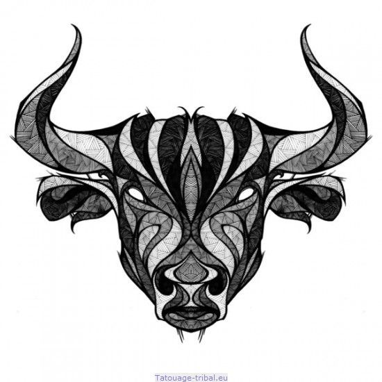 tatouage tribal taureau