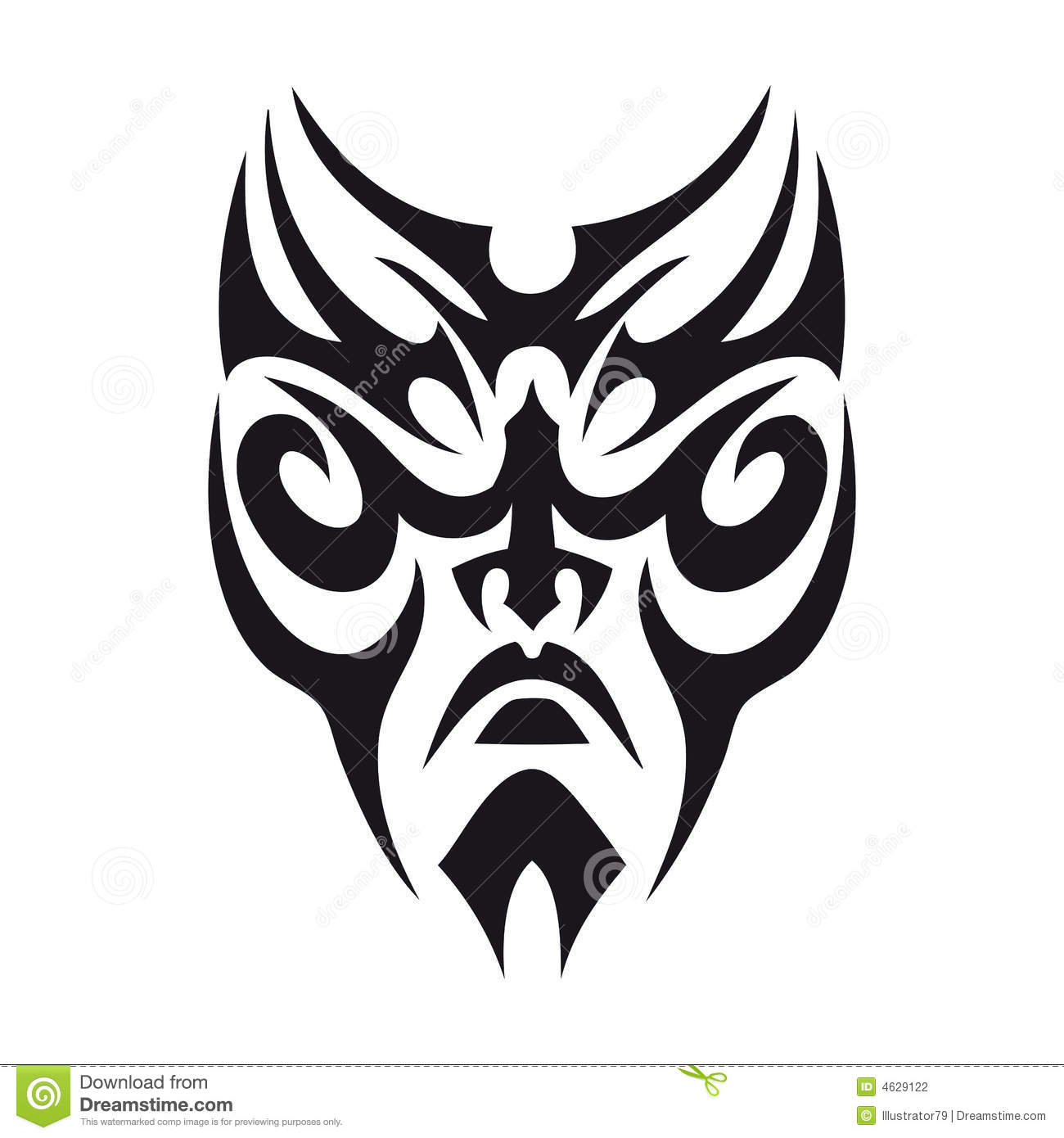 tatouage tribal visage