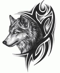 tatouage tribal wolf