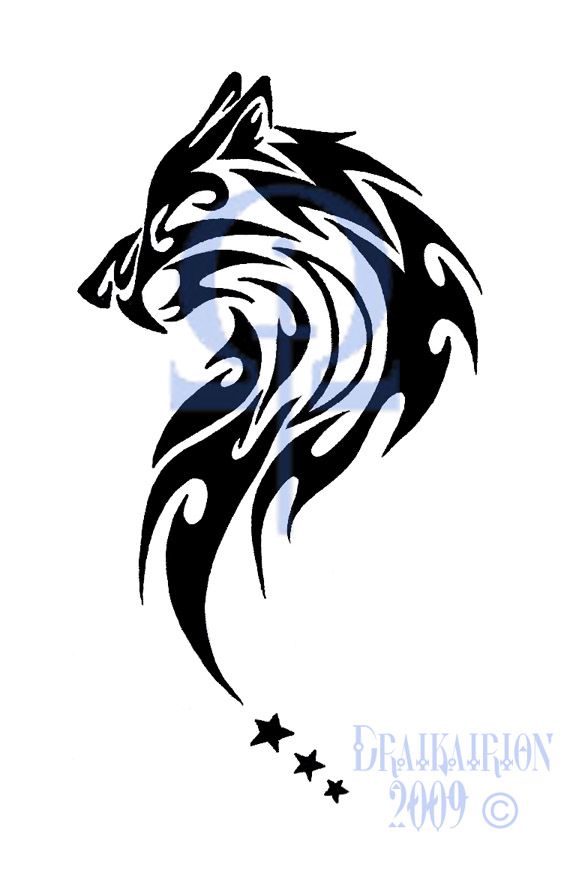 tatouage tribal wolf