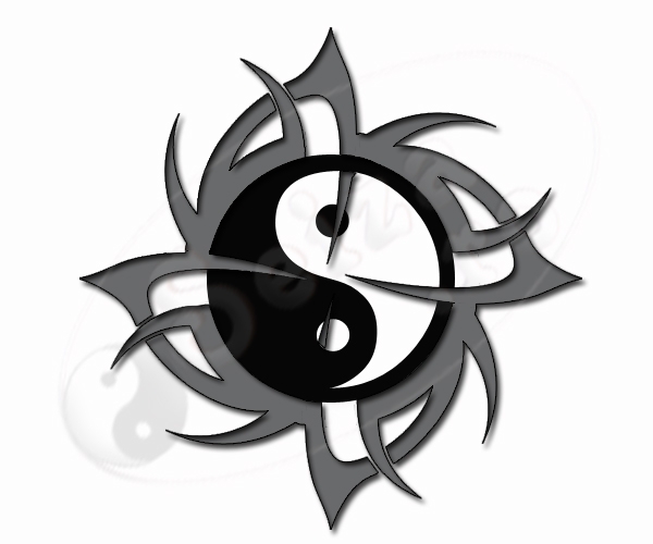 tatouage tribal ying yang