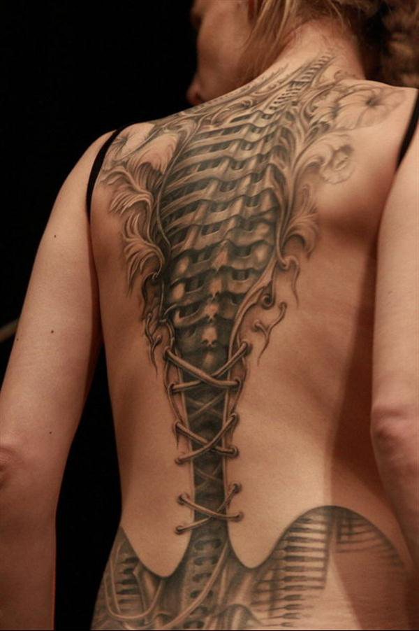 tattoo biomecanique dos
